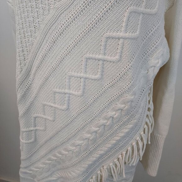 Chico's Turtleneck Cable Knit Ivory Tunic Sweater Size Large - Picture 3 of 9